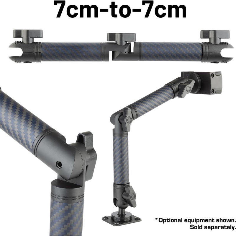Bulletpoint Locking Adjustable Carbon Fiber Kevlar Mounting Arm with Articulating Joint Dual 20mm Socket Ends (7cm-to-7cm) - Image 2